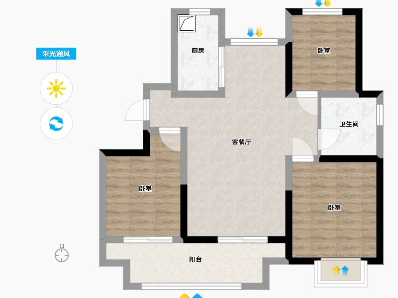 山东省-德州市-智信园-85.00-户型库-采光通风