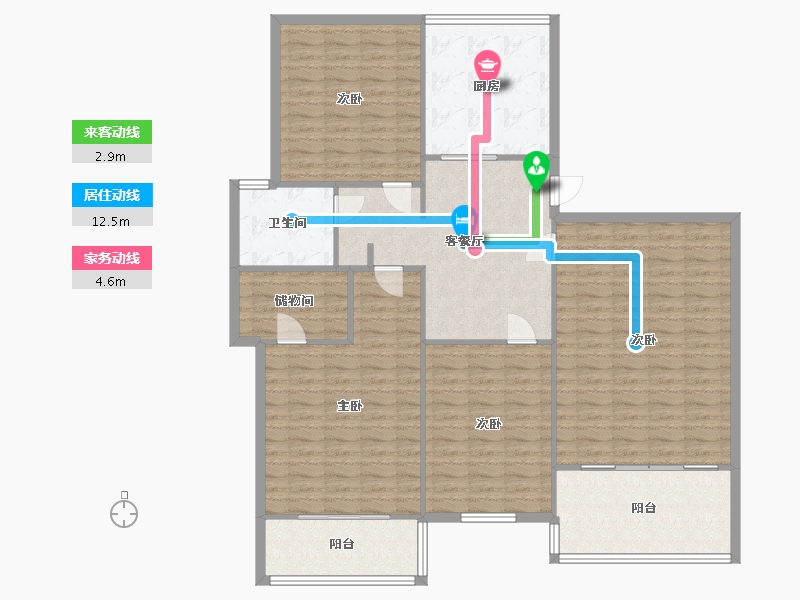 江苏省-苏州市-加城花园-160.00-户型库-动静线