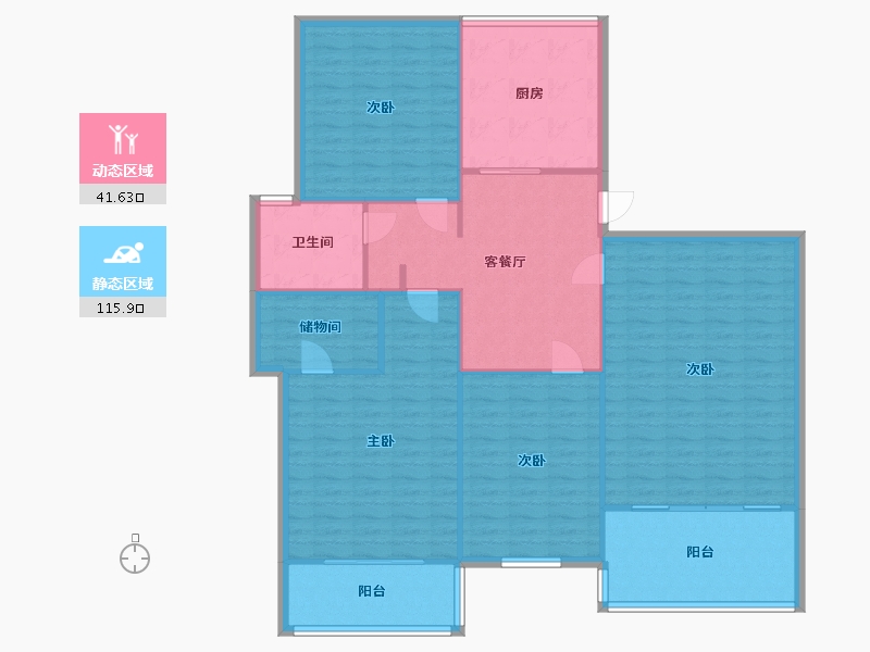 江苏省-苏州市-加城花园-160.00-户型库-动静分区