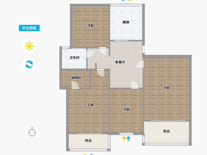 江苏省-苏州市-加城花园-160.00-户型库-采光通风