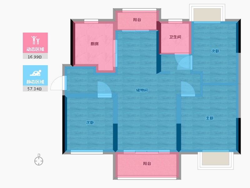 广东省-肇庆市-融创西江桃源-90.00-户型库-动静分区