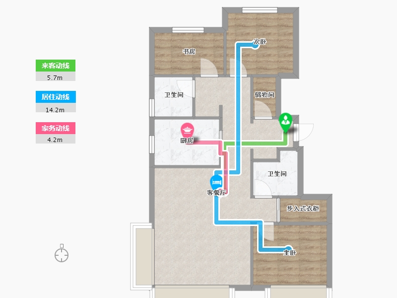 北京-北京市-新城熙红印-83.00-户型库-动静线