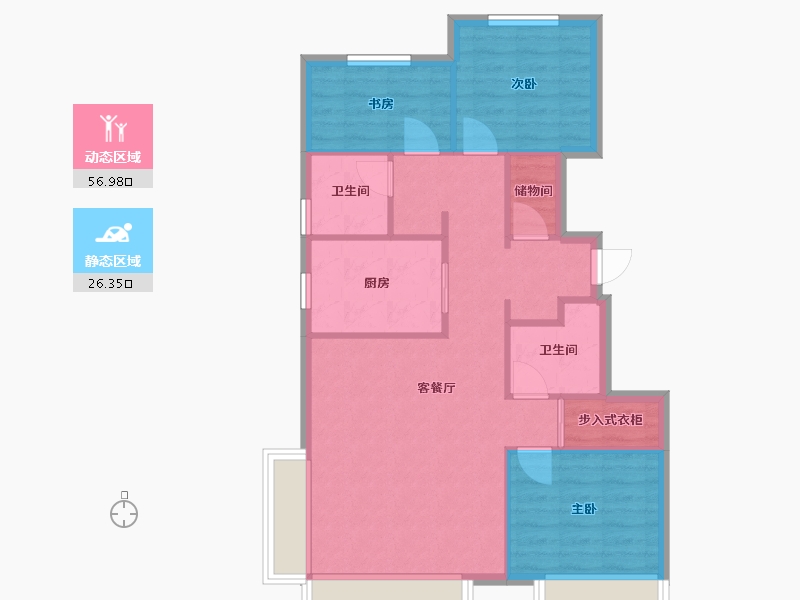 北京-北京市-新城熙红印-83.00-户型库-动静分区