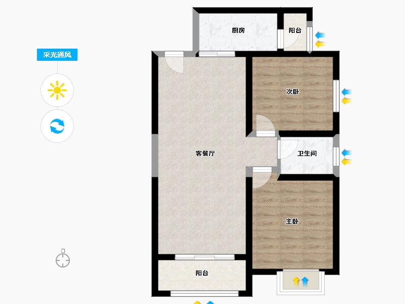 陕西省-咸阳市-幸福花园-97.47-户型库-采光通风