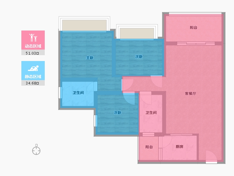 四川省-绵阳市-瑞弘-83.00-户型库-动静分区