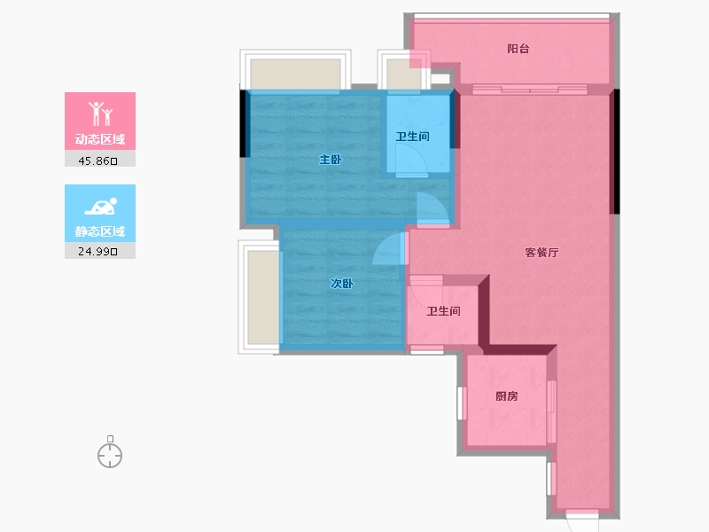 四川省-宜宾市-阳光东方府-110.00-户型库-动静分区