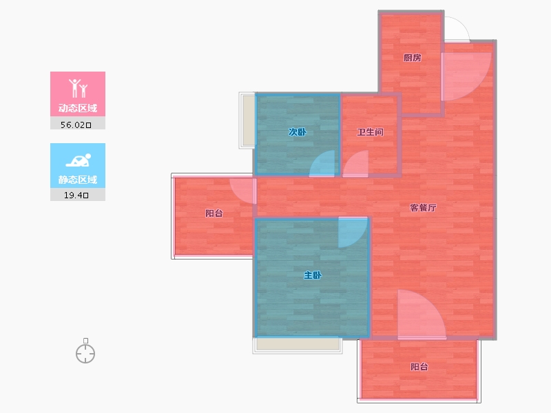 广西壮族自治区-南宁市-北大珑廷-70.55-户型库-动静分区