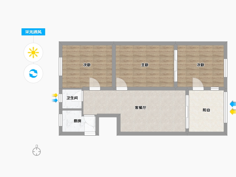 上海-上海市-洛川中路901弄1-20号小区-68.30-户型库-采光通风