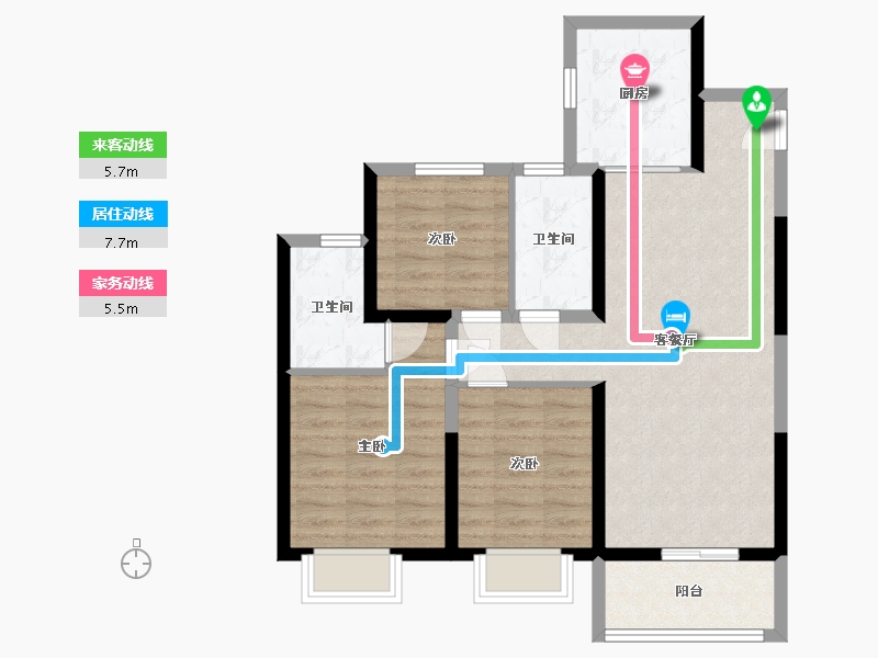 河南省-郑州市-新城郡望府·书院-84.38-户型库-动静线