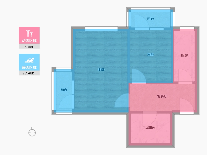 北京-北京市-蒲黄榆小区-43.00-户型库-动静分区