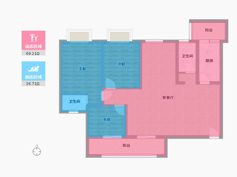 贵州省-遵义市-皓正新天地-116.00-户型库-动静分区