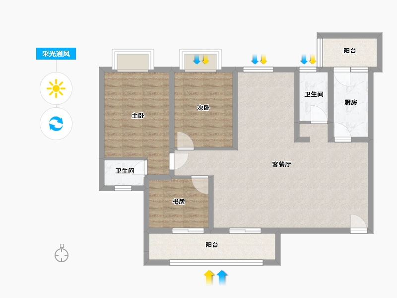 贵州省-遵义市-皓正新天地-116.00-户型库-采光通风