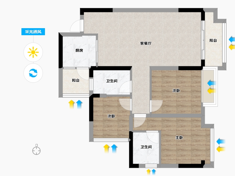 四川省-宜宾市-筠连县景阳挺秀-87.22-户型库-采光通风