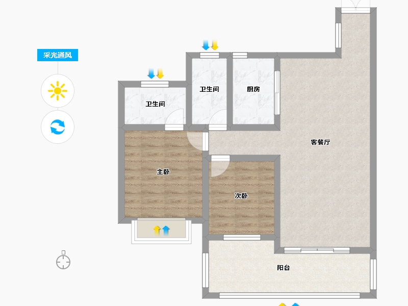 湖南省-邵阳市-上邦华府-110.00-户型库-采光通风