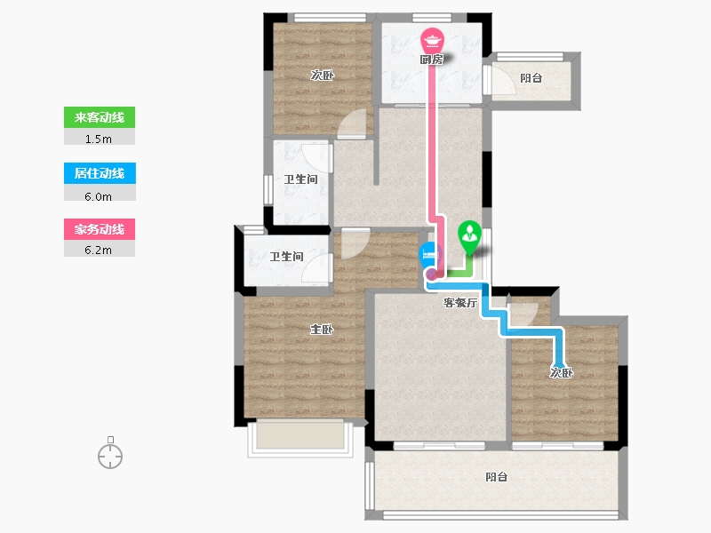 四川省-成都市-幸福桥TOD幸福拾光-93.91-户型库-动静线