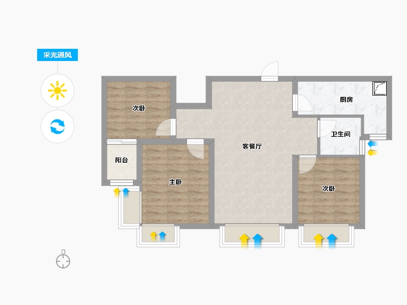 甘肃省-兰州市-铂悦兴隆府-87.00-户型库-采光通风