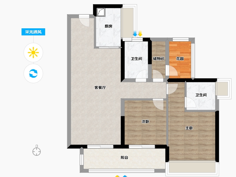 广东省-佛山市-御江南-79.00-户型库-采光通风