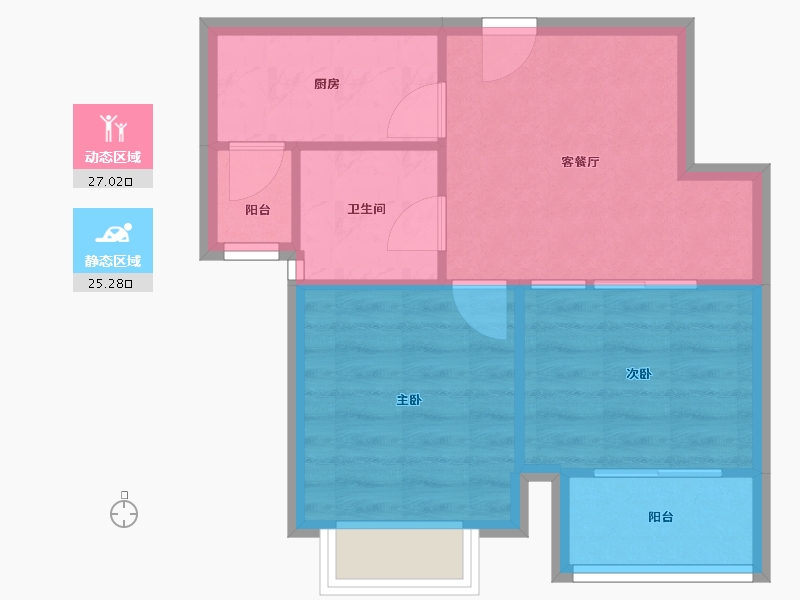 江苏省-苏州市-新唯花园-55.00-户型库-动静分区