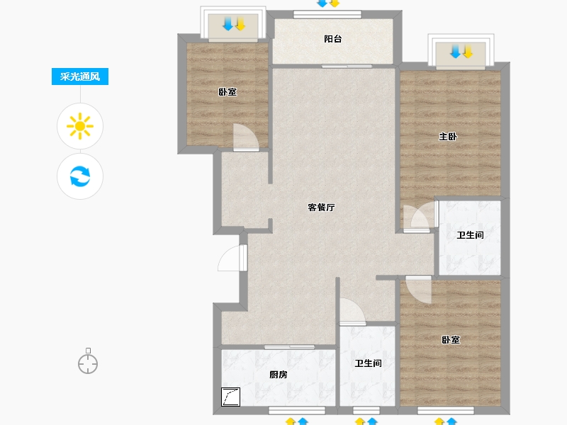 山东省-德州市-阳光一品-98.00-户型库-采光通风