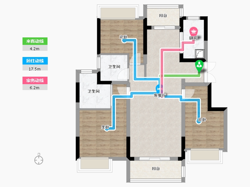 重庆-重庆市-龙湖春江天境-91.00-户型库-动静线