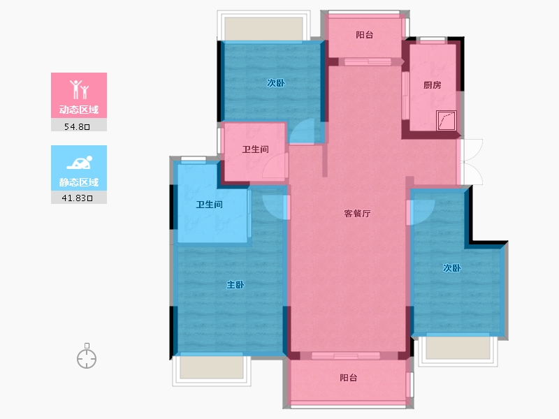 重庆-重庆市-龙湖春江天境-91.00-户型库-动静分区