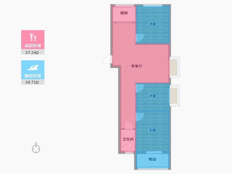 山西省-吕梁市-嘉和苑-90.00-户型库-动静分区