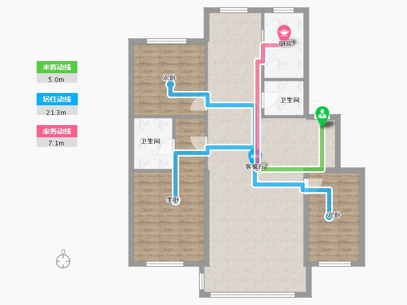 辽宁省-朝阳市-八一家园B区-115.00-户型库-动静线