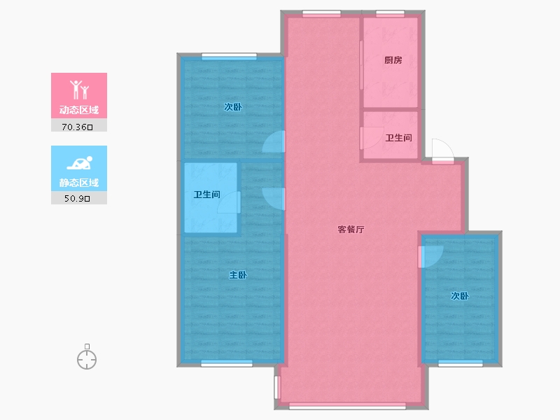 辽宁省-朝阳市-八一家园B区-115.00-户型库-动静分区