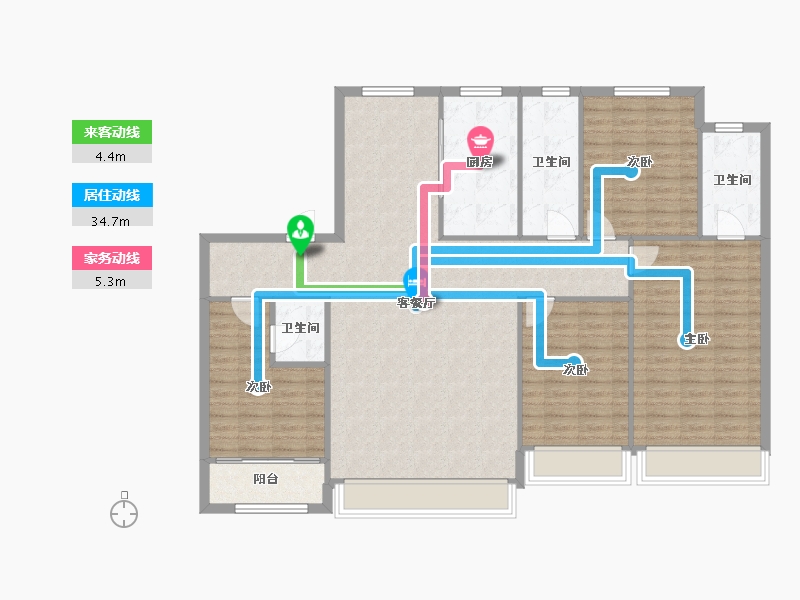 山东省-东营市-城市华府-130.00-户型库-动静线