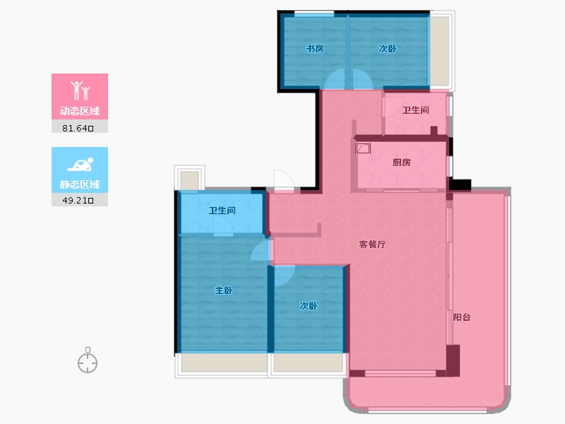 河南省-郑州市-万科翠湾中城-105.00-户型库-动静分区