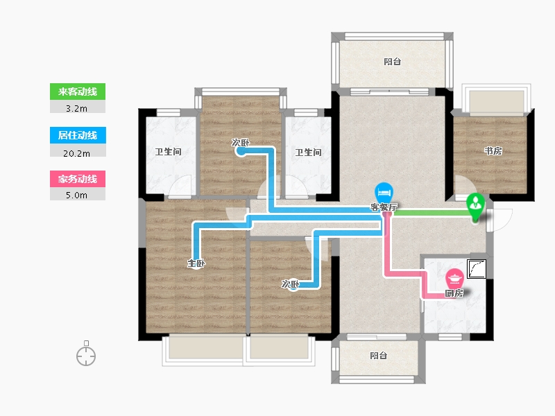 广西壮族自治区-柳州市-龙光玖誉城-95.22-户型库-动静线