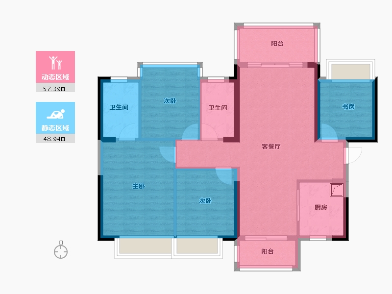 广西壮族自治区-柳州市-龙光玖誉城-95.22-户型库-动静分区