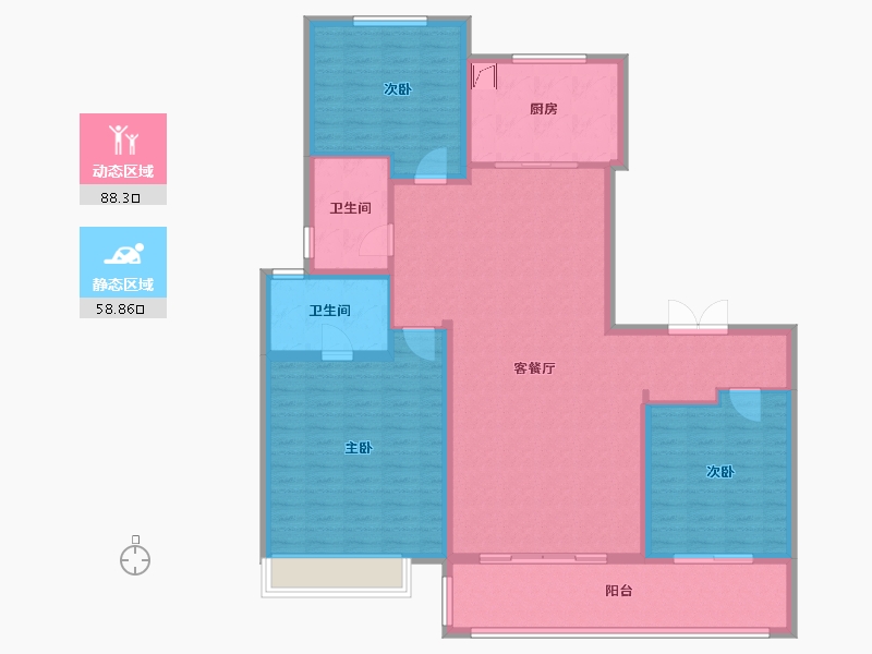 山东省-泰安市-万岳华府-134.00-户型库-动静分区