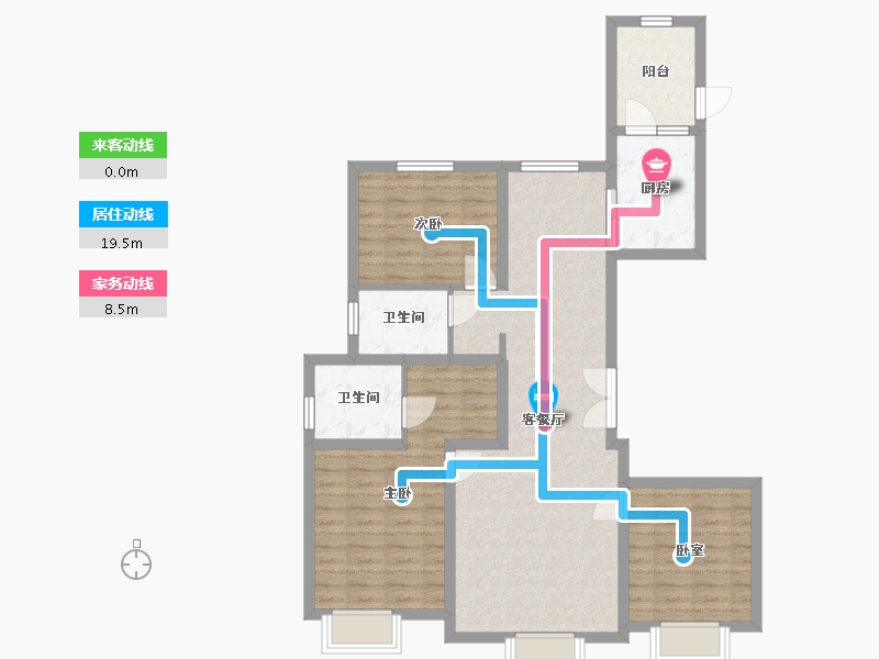 辽宁省-铁岭市-常青郡小区-106.00-户型库-动静线