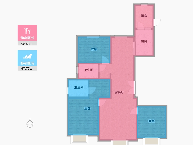 辽宁省-铁岭市-常青郡小区-106.00-户型库-动静分区