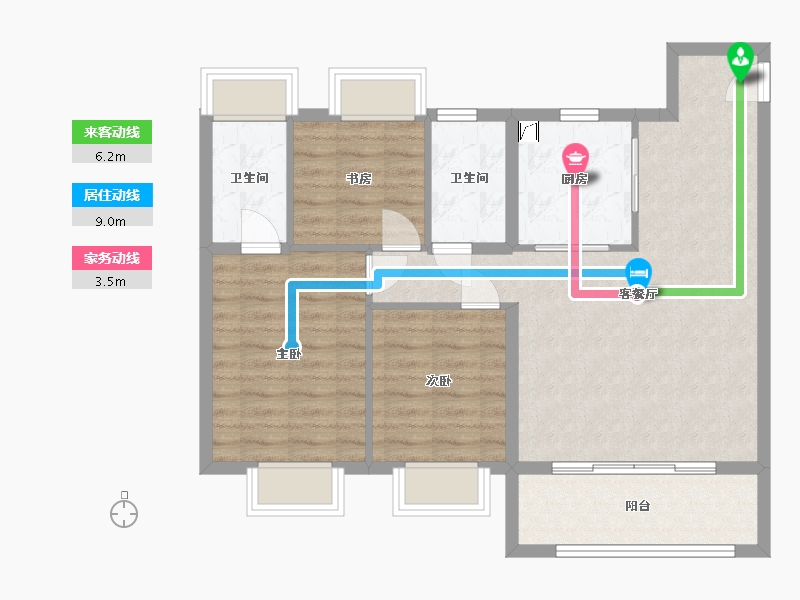 江苏省-苏州市-江湾澜庭-88.00-户型库-动静线