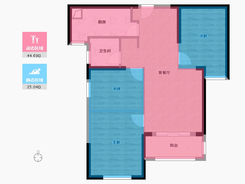 湖北省-武汉市-美好名流汇-71.00-户型库-动静分区