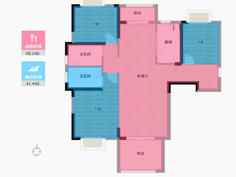 湖北省-黄冈市-永宁新城-102.60-户型库-动静分区