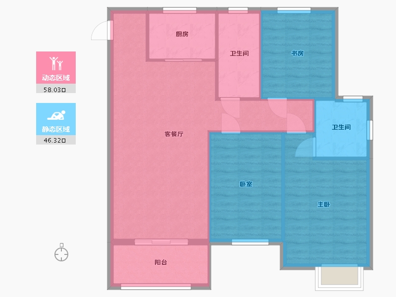 湖北省-宜昌市-春风十里-90.00-户型库-动静分区