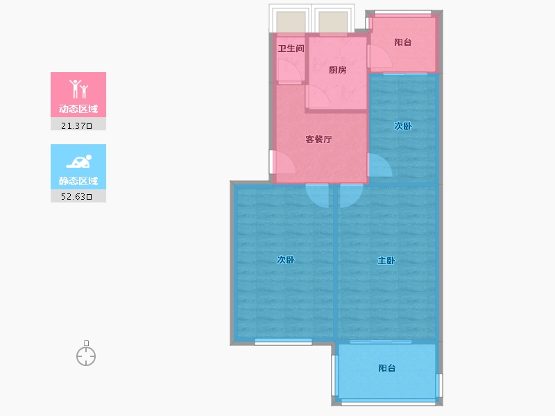 山东省-济南市-山东省水利工程局马家庄宿舍-65.00-户型库-动静分区