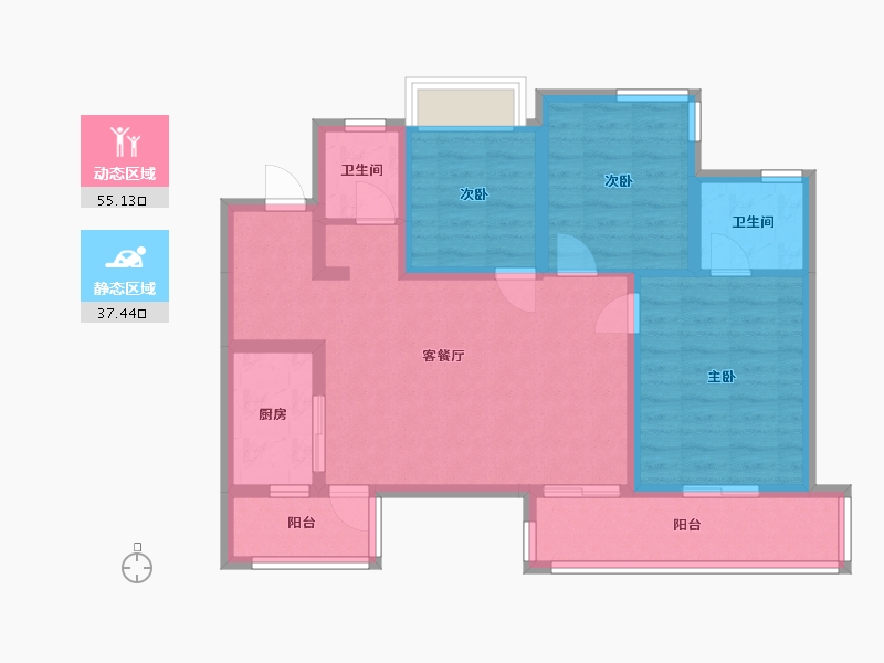 四川省-凉山彝族自治州-锦绣蘭台-89.00-户型库-动静分区