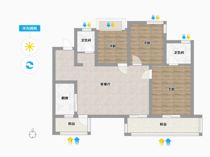 四川省-凉山彝族自治州-锦绣蘭台-89.00-户型库-采光通风