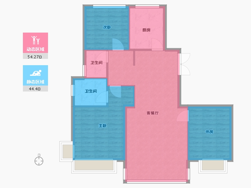 山东省-烟台市-乐橙小区-90.00-户型库-动静分区