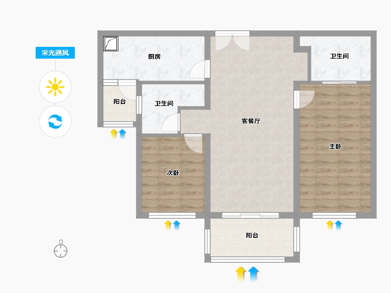 上海-上海市-百汇园三期-82.50-户型库-采光通风