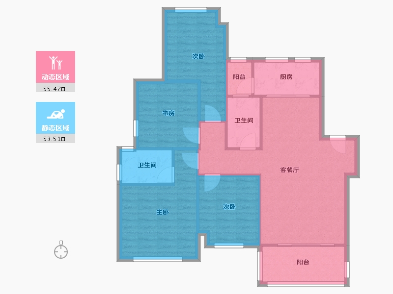 四川省-成都市-龙湖三千庭-100.00-户型库-动静分区