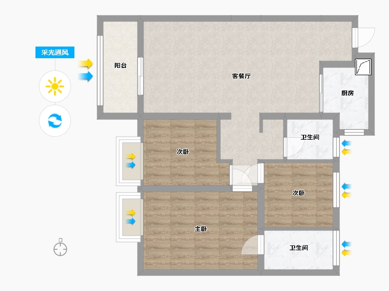 山西省-太原市-中铁诺德城-87.31-户型库-采光通风