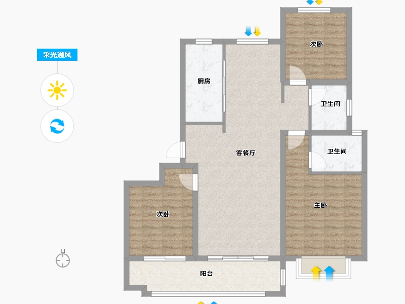 山东省-聊城市-润诚如意府-100.00-户型库-采光通风