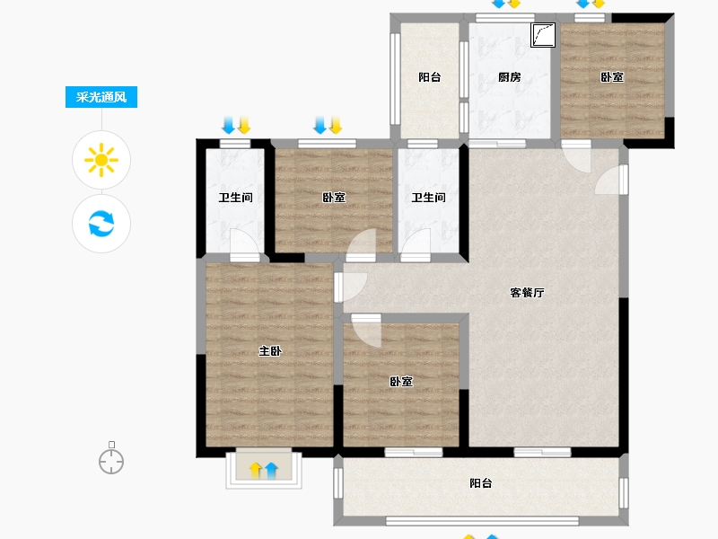 云南省-西双版纳傣族自治州-莎湾纳冠-99.00-户型库-采光通风