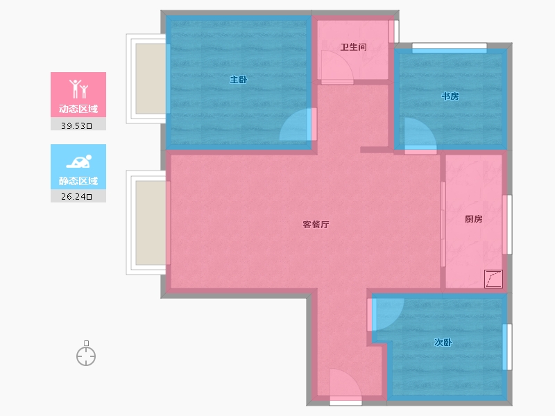 天津-天津市-万科观澜-65.00-户型库-动静分区