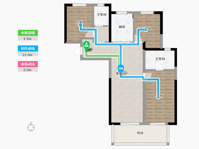 河南省-洛阳市-旭辉朗瑞·中央公园-89.55-户型库-动静线